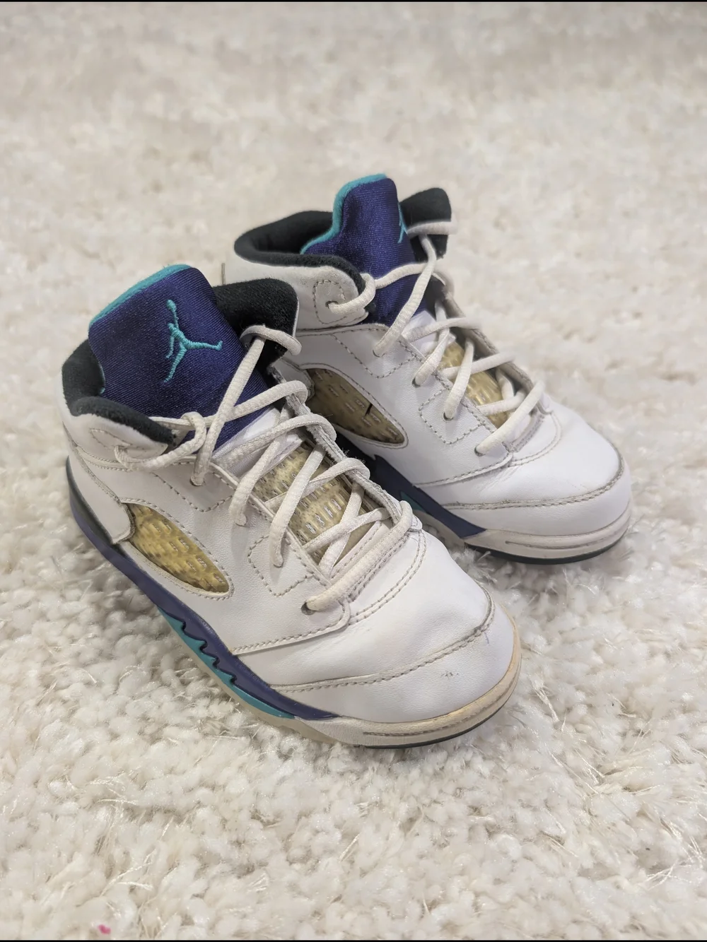 Jordan 5 Grape Kids Retro Basketball Sneakers 9c